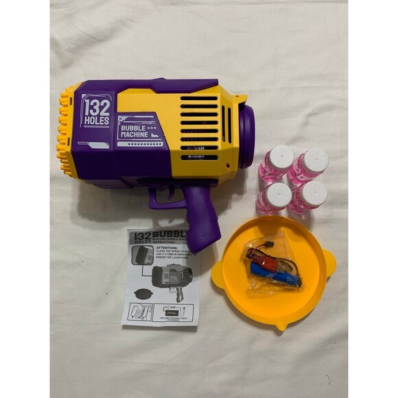 Electric Bubble Machine 132 bubbles purp/yello - Picture 2 of 7